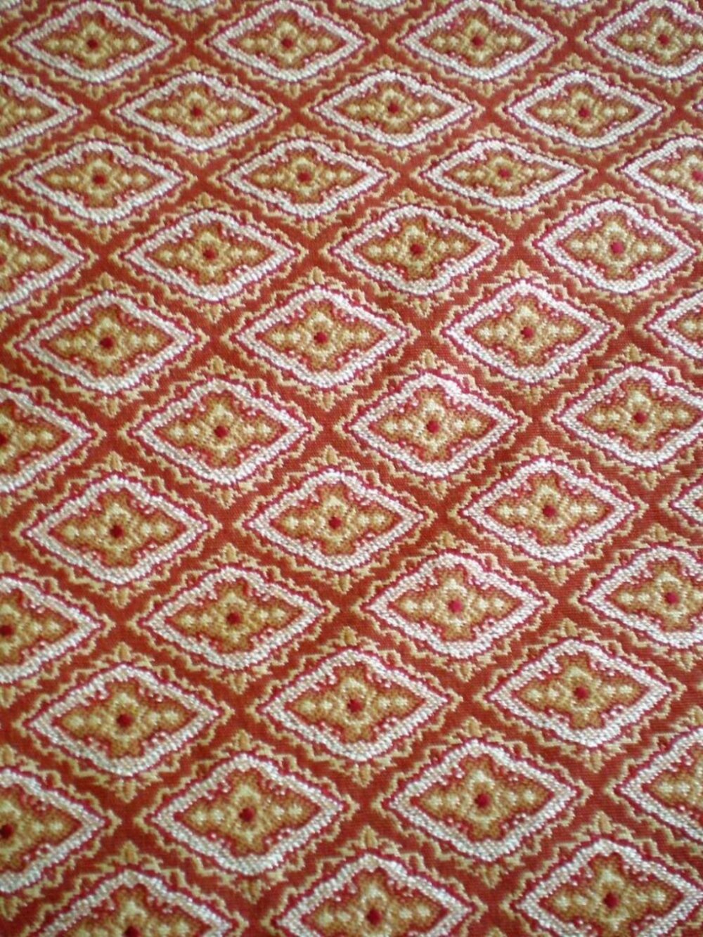 ROBERT ALLEN RED YELLOW DRAPERY FURNITURE UPHOLSTERY FABRIC PIECE 72" 54.5"W #2